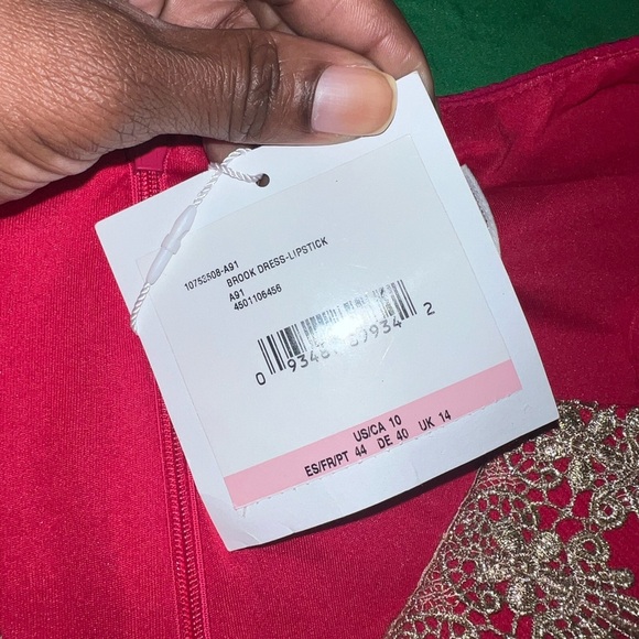 Pappagallo Brooke Red Mini Dress with Gold Accents size 10 - Picture 7 of 9